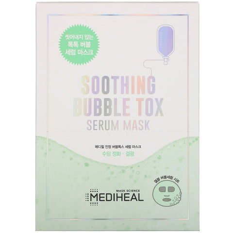 Mediheal, beroligende Bubble Tox Serum skønhedsmaske, 10 ark, 18 ml hver