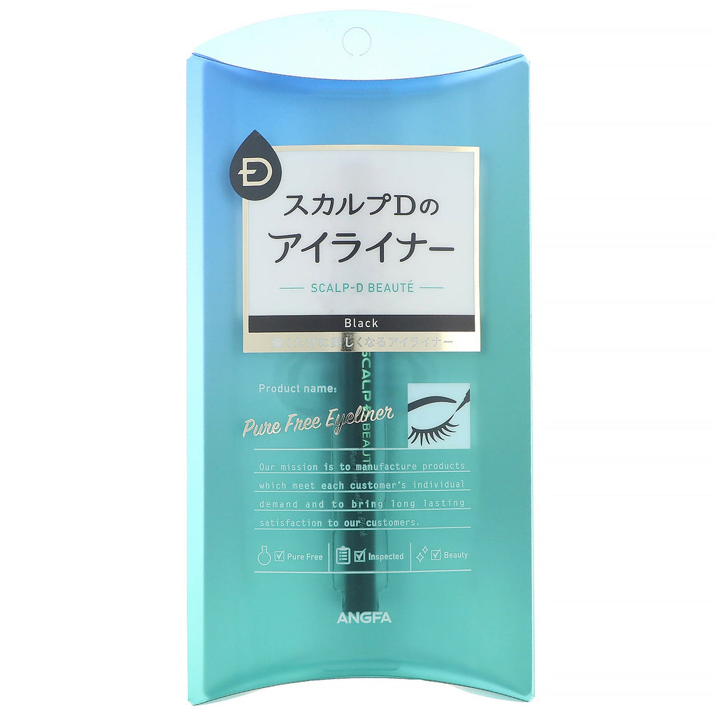 Angfa, Scalp-D Beaute, Pure Free Eyeliner, Sort, 0,02 fl oz (0,57 ml)
