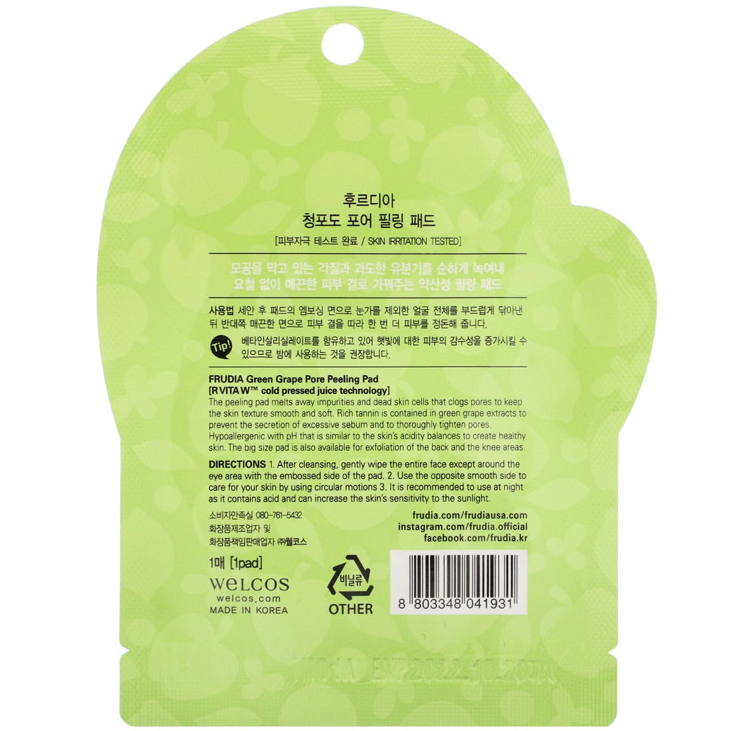 Frudia, Grøn Grape Pore Peeling Pad, 1 Pad