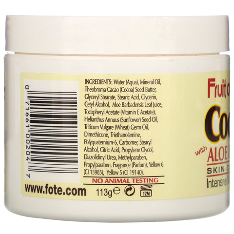 Jordens frugt, kakaosmør med aloe og vitamin E, 4 oz (113 g)