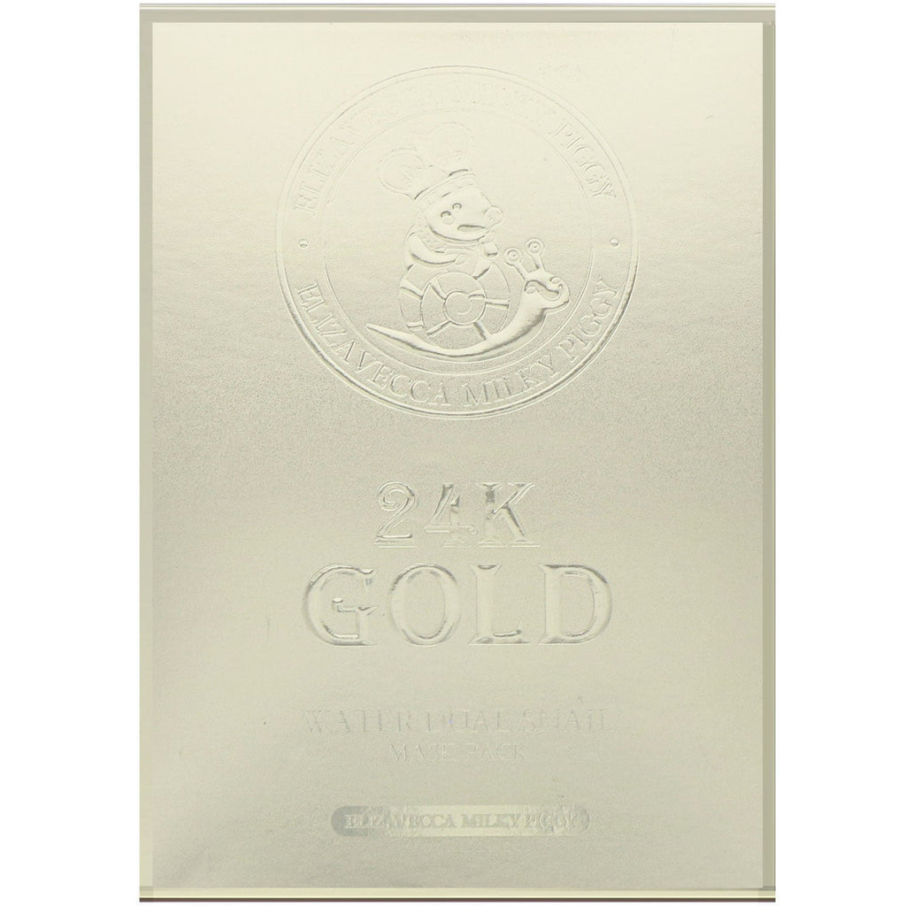 Elizavecca, Milky Piggy, 24 karat guld vand dobbelt sneglemaskepakke, 10 ark, 0,88 oz (25 g) hver