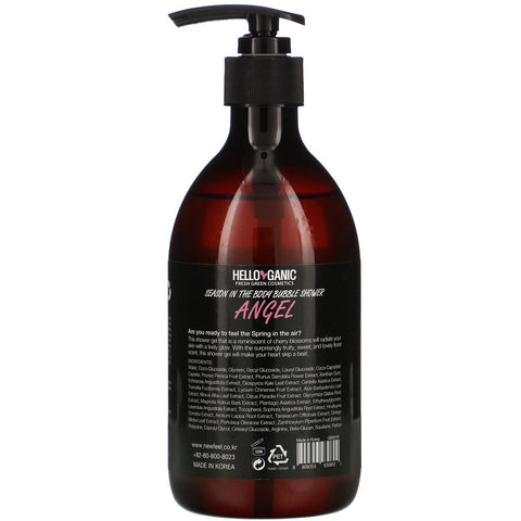 Helloganic, Ducha de burbujas Season In the Body, Ángel, 500 ml (16,9 oz. líq.)