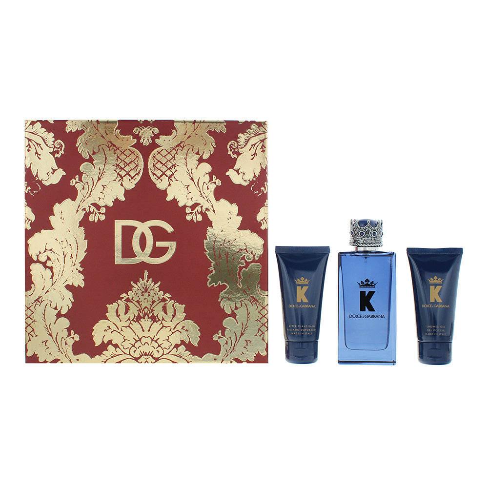 Dolce  Gabbana K 3 Piece Gift Set: Eau De Parfum 100ml - Aftershave Balm 50ml - Shower Gel 50ml