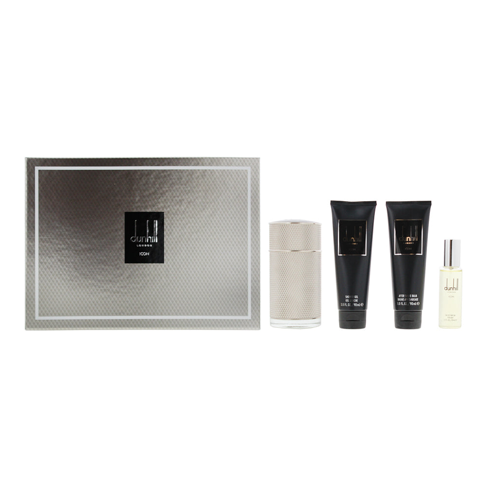 Dunhill Icon 4 Piece Gift Set: EDP 100ml - Eau de Parfum 30ml - Aftershave 90ml