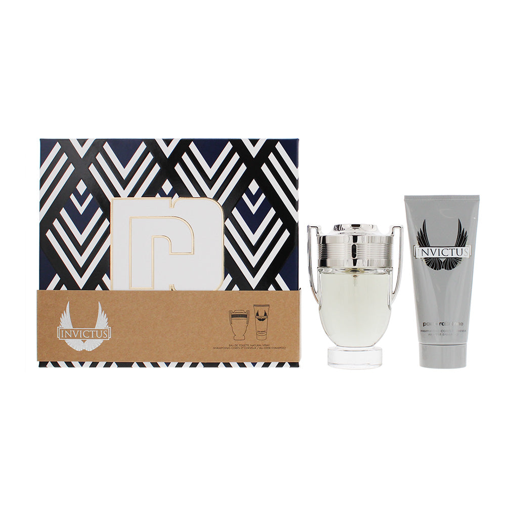 Paco Rabanne Invictus 2 Piece Gift Set: Eau de Toilette 100ml - Shower Gel 100ml
