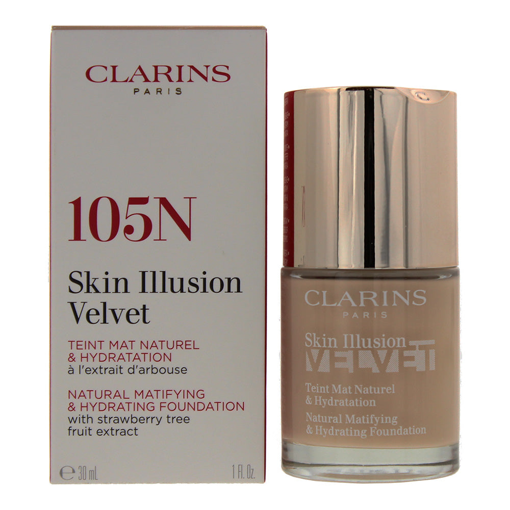Clarins Skin Illusion Velvet 105N Nude Foundation 30ml