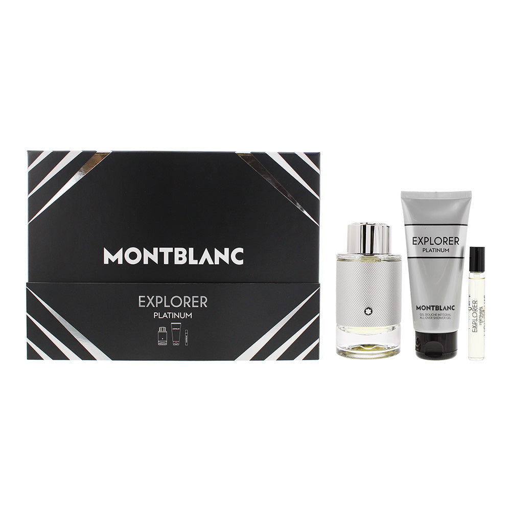 Montblanc Explorer Platinum 3 Piece Gift Set: Eau de Parfum 100ml - Eau de Parfu