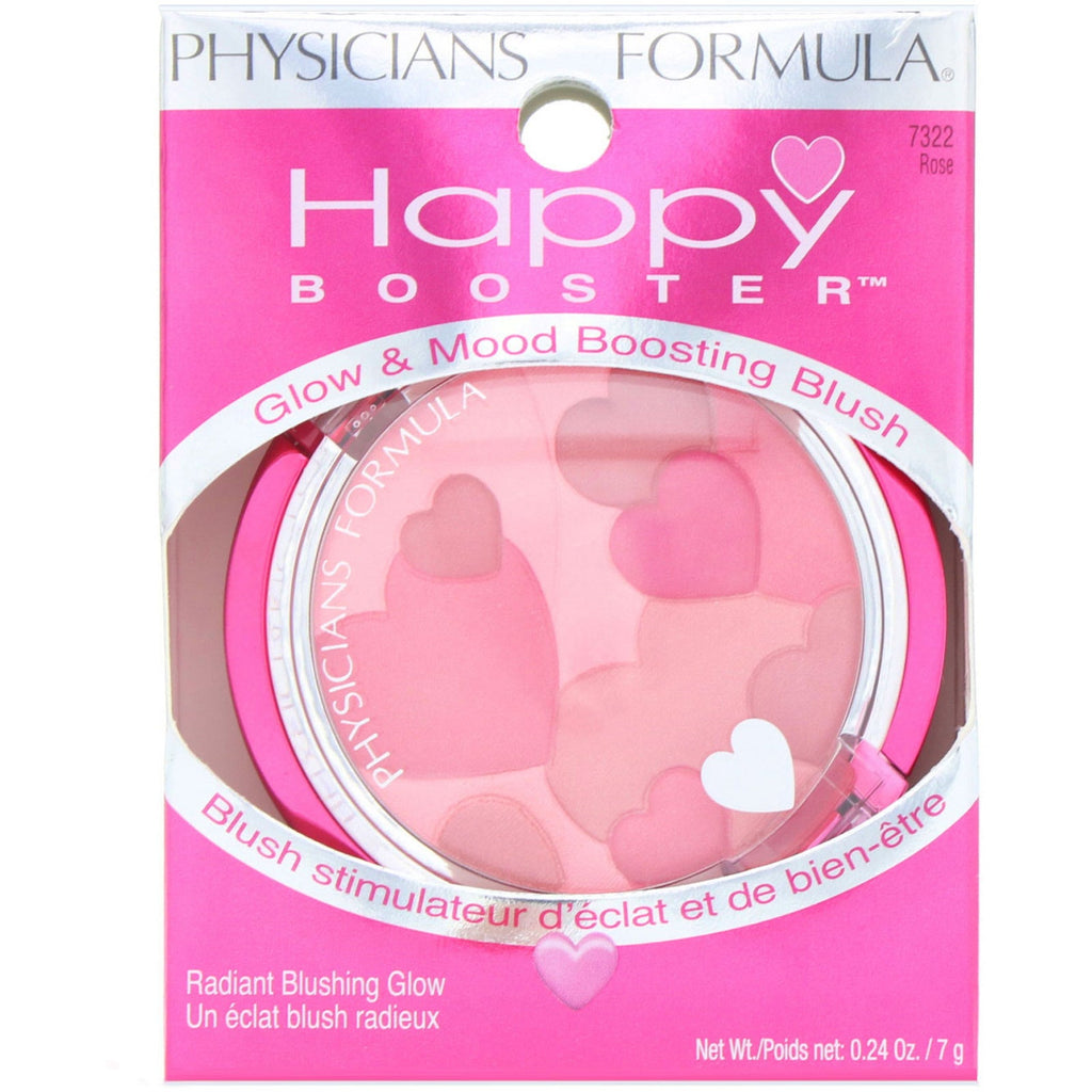 Physicians Formula, Happy Booster, Glow &amp; Mood Boosting Blush, Rose, 0,24 oz (7 g)