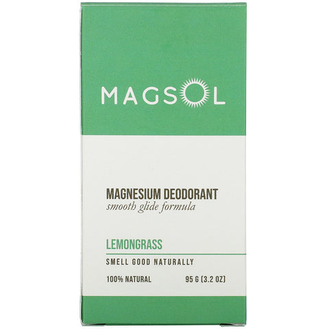 Magsol, Magnesium Deodorant, Citrongræs, 3,2 oz (95 g)