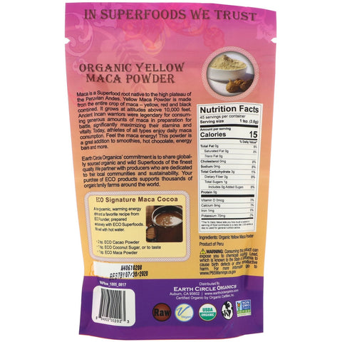 Earth Circle s, gult Maca-pulver, 8 oz (226,7 g)
