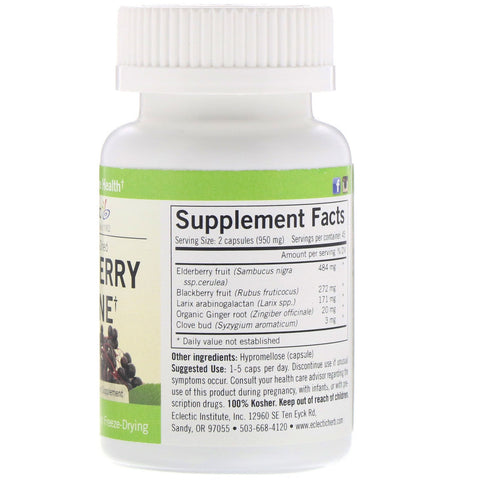 Eclectic Institute, liofilizado fresco, inmunidad a saúco, 475 mg, 90 cápsulas