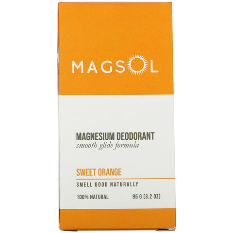 Magsol, Magnesium Deodorant, Sweet Orange, 3,2 oz (95 g)
