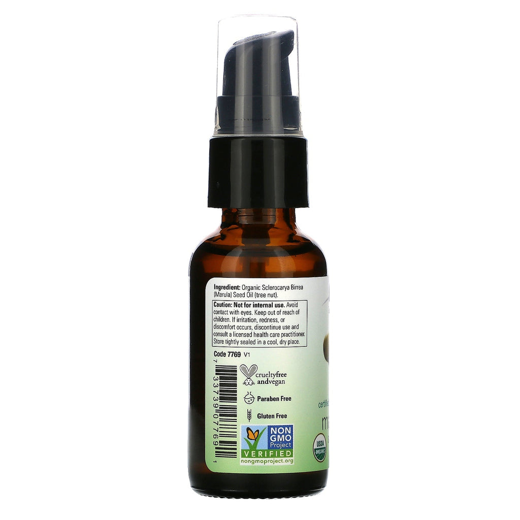 Nu fødevarer, løsninger, certificeret &amp; 100 % ren marulaolie, 1 fl oz (30 ml)