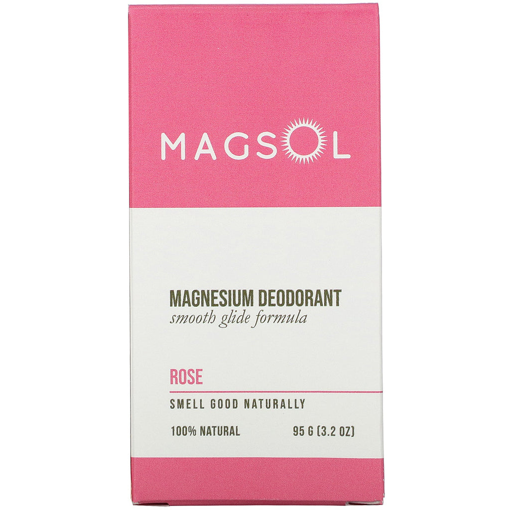 Magsol, Magnesium Deodorant, Rose, 3,2 oz (95 g)