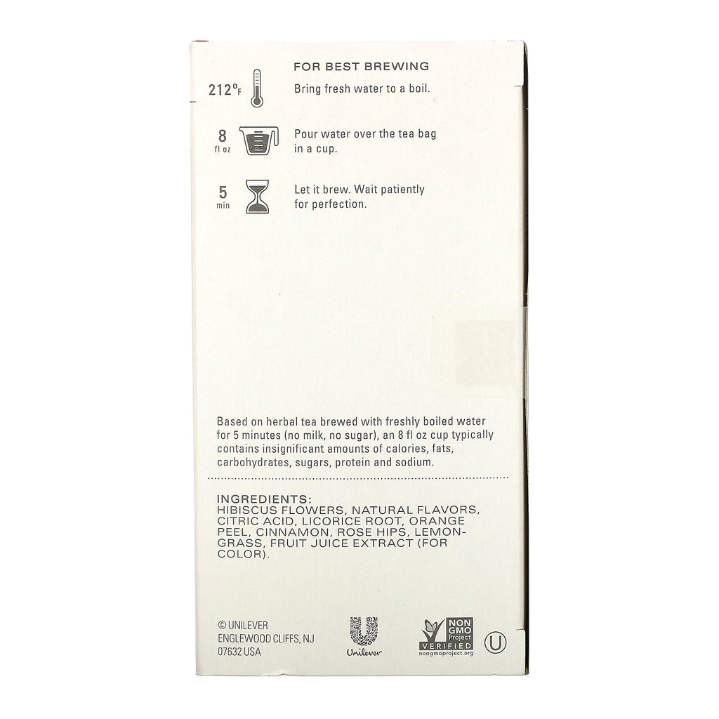 Tazo Teas, Té de hierbas, Pasión, Sin cafeína, 20 bolsitas de té, 52 g (1,8 oz)