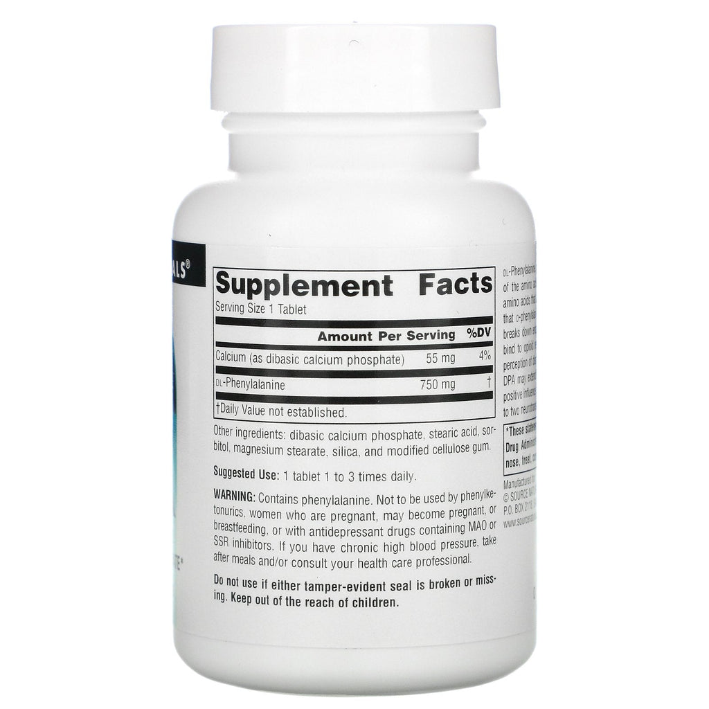 Source Naturals, DLPA, 750 mg, 60 Tablets