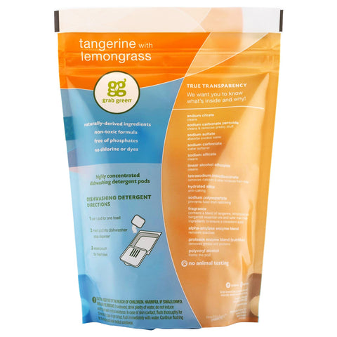 Grib grønne, automatiske opvaskemiddelbælg, mandarin med citrongræs, 24 læs, 15,2 oz (432 g)