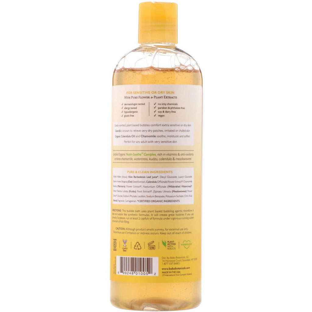 Babo Botanicals, Moisturizing Baby Bubble Bath & Wash, Oatmilk Calendula, 15 fl oz (450 ml)