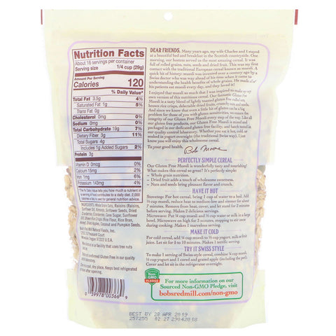 Bob's Red Mill, Muesli, Sin gluten, 16 oz (453 g)