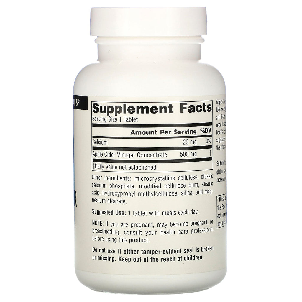 Source Naturals, Apple Cider Vinegar, 500 mg, 180 Tablets