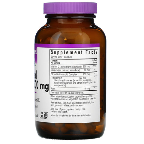 Bluebonnet Nutrition, Bufret C-vitamin, 500 mg, 180 grøntsagskapsler
