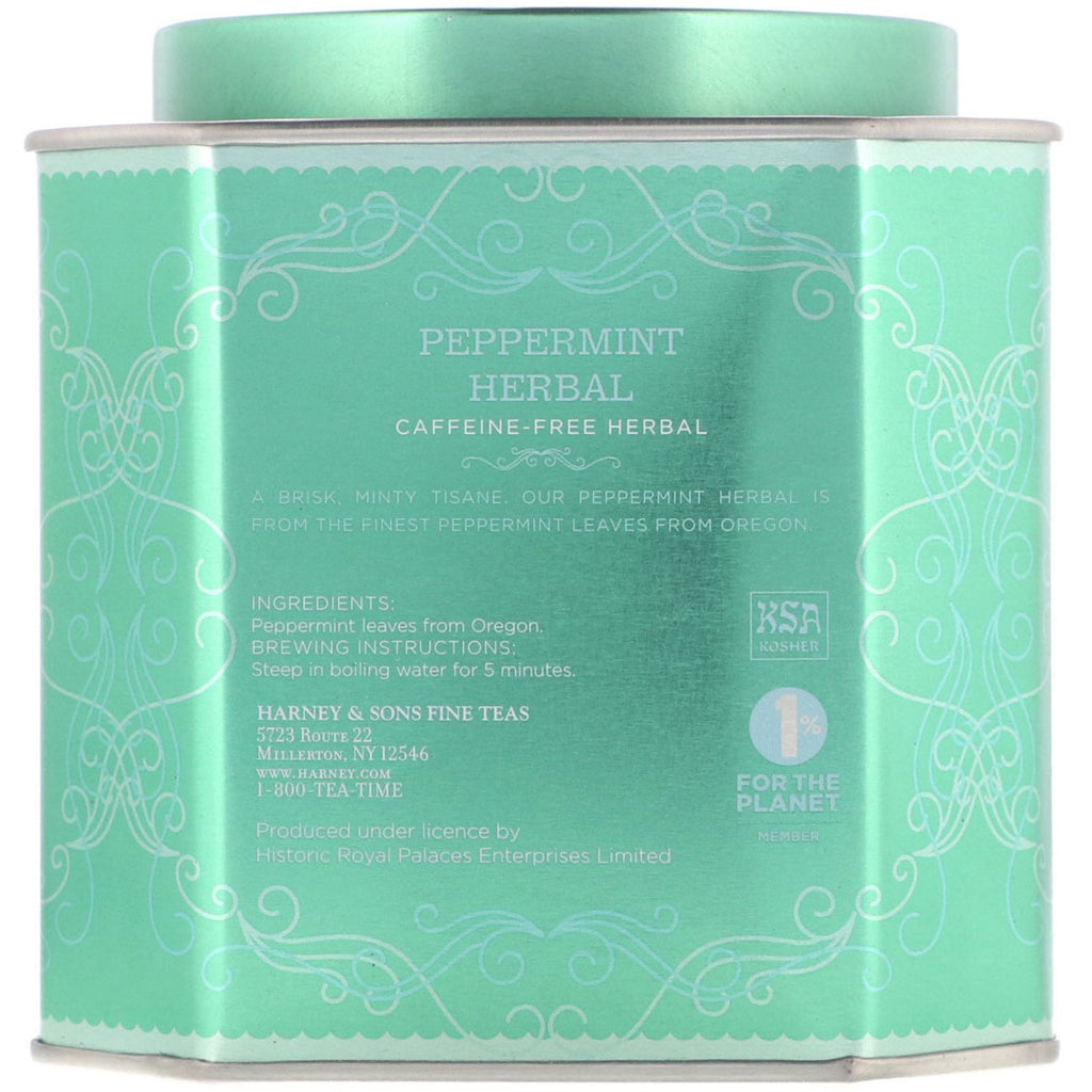Harney &amp; Sons, urte med pebermynte, koffeinfri urte, 30 poser, 54 g (1,9 oz)