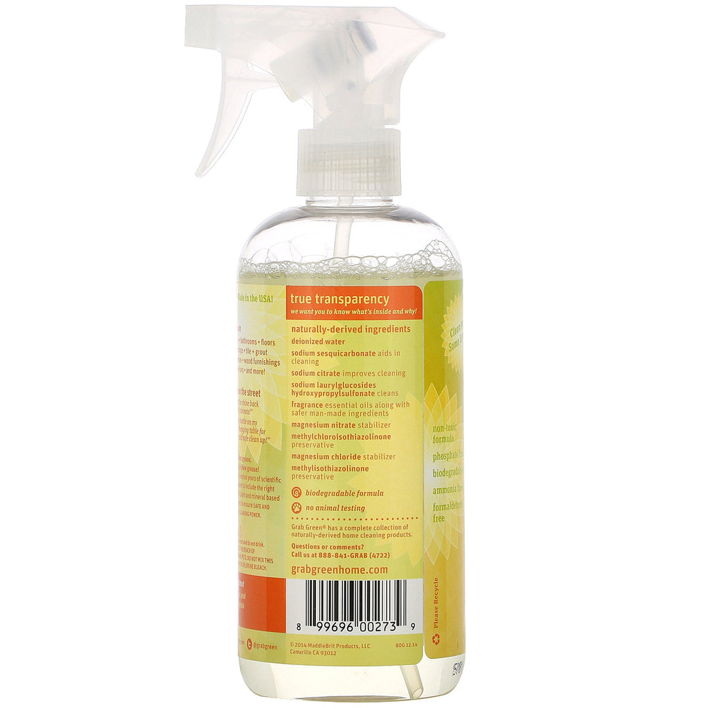 Grib grønt, universalrens, mandarin med citrongræs, 16 oz (473 ml)