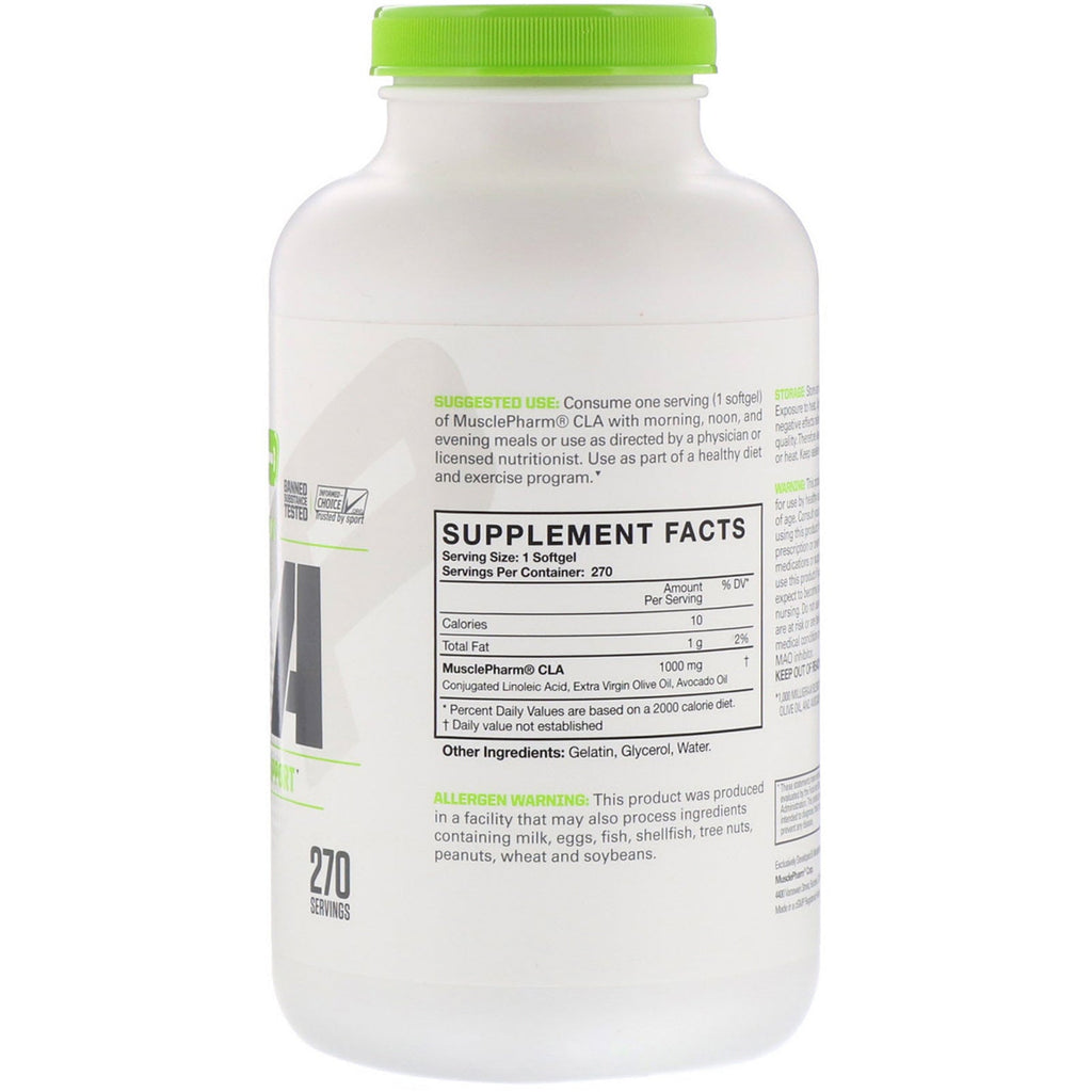 MusclePharm, Essentials, CLA, 1.000 mg, 270 softgels
