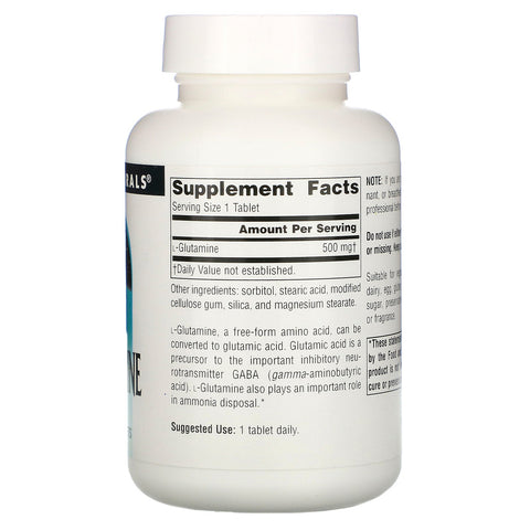 Source Naturals, L-Glutamine, 500 mg, 100 Tablets