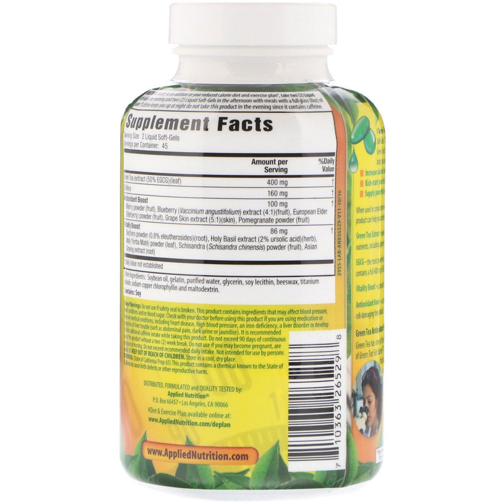 appliednutrition, Green Tea Fat Burner, 90 Fast-Acting Liquid Soft-Gels