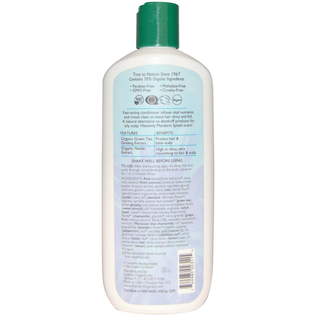 Aubrey s, Green Tea Conditioner, Matcha Green Tea & Ginseng, Mandarin Splash, 11 fl oz (325 ml)