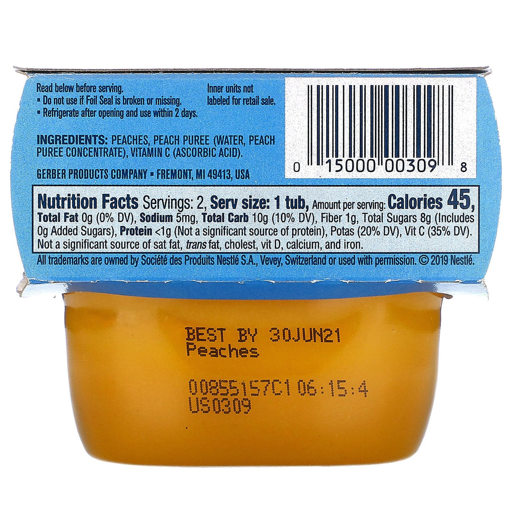 Gerber, Peach, 2 Pack, 2 oz (56 g) Each