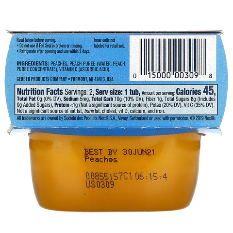 Gerber, Peach, 2 Pack, 2 oz (56 g) Each