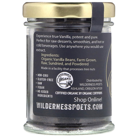 Wilderness Poets, Vainilla pura en polvo, vainas de vainilla molidas de Tahití, 1 oz (28 g)