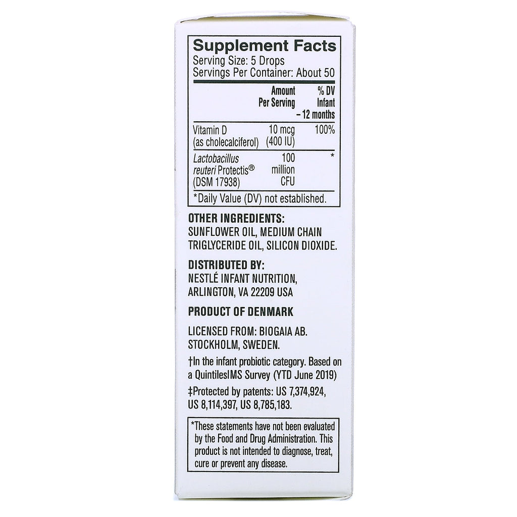 Gerber, god start, beroliger baby D-vitamin og probiotiske dråber, Birth+, 0,34 fl oz (10 ml)