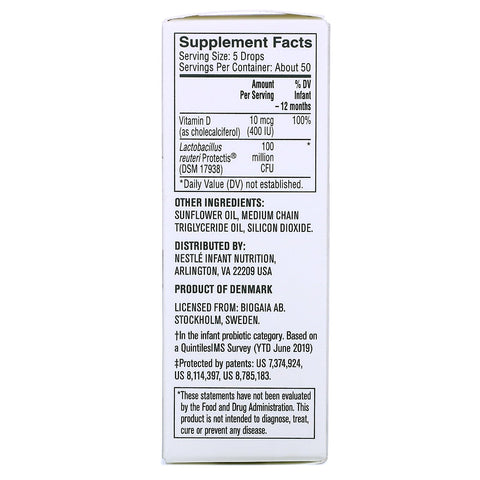 Gerber, god start, beroliger baby D-vitamin og probiotiske dråber, Birth+, 0,34 fl oz (10 ml)