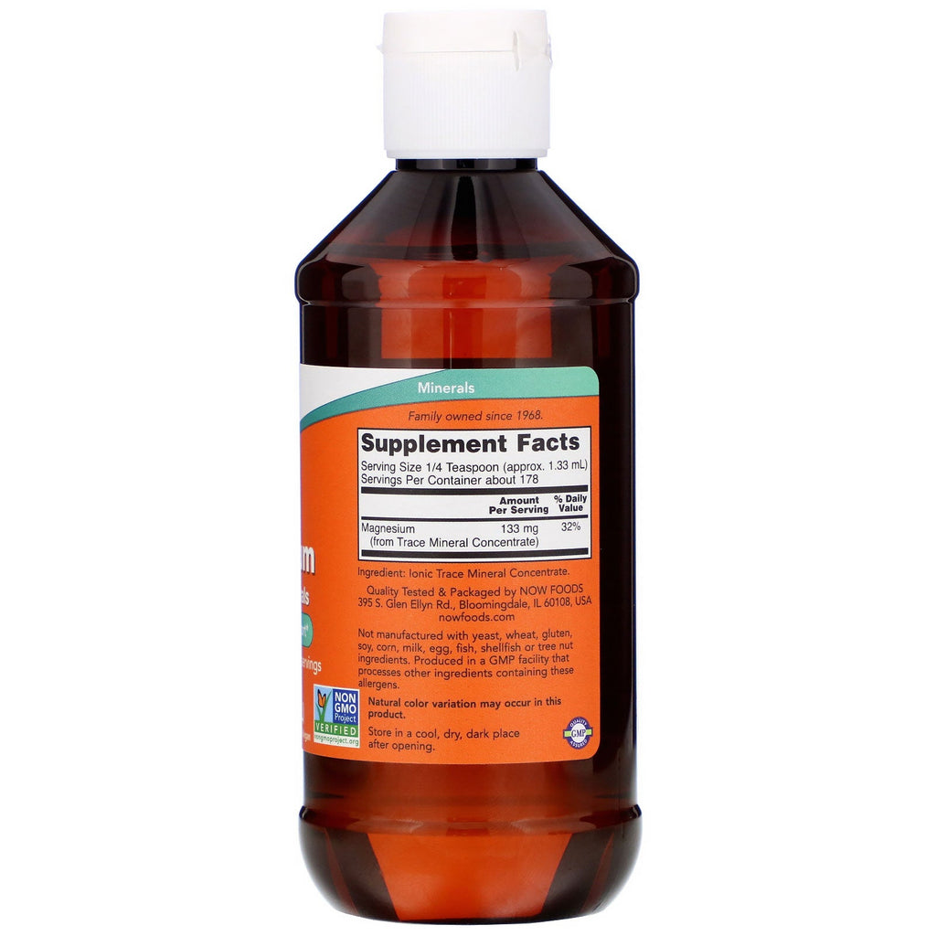 Now Foods, flydende magnesium med spormineraler, 8 fl oz (237 ml)