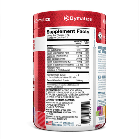 Dymatize Nutrition, atletens BCAA, frugtpunch, 10,58 oz (300 g)