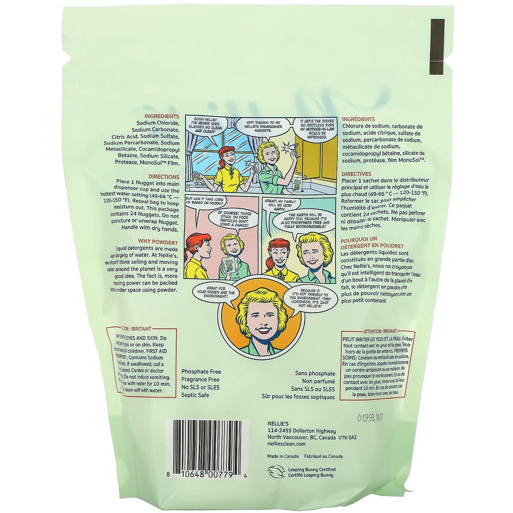 Nellie's, Opvaskemaskine Nuggets, 24 Nuggets, 0,95 lbs (430 g)