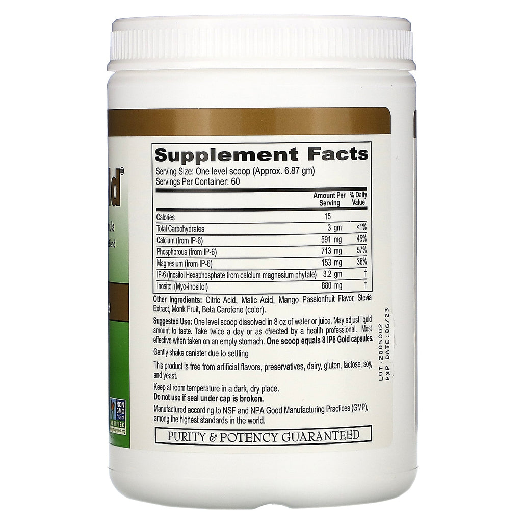 IP-6 International, IP6 Gold, Immune Support Formula Pulver, Mango Passion Fruit Flavor, 412 gm