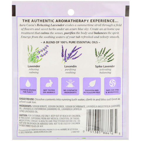Aura Cacia, Baño mineral de aromaterapia, Lavanda relajante, 70,9 g (2,5 oz)