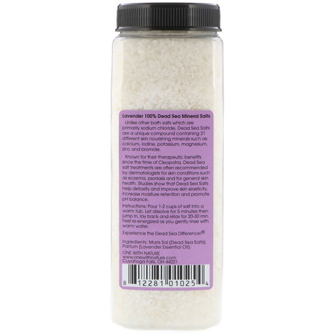 One with Nature, Sales minerales del Mar Muerto, Relajantes, Lavanda, 2 lbs (907 g)
