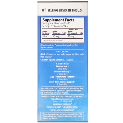 Sovereign Silver, Bio-Active Silver Hydrosol, 10 ppm, 16 fl oz (473 ml)