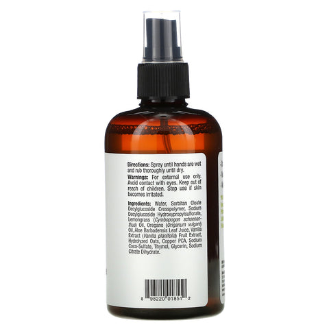 Mild af natur, On-The-Go Håndrens, Alkoholfri, Citrongræs, 8 fl oz (240 ml)