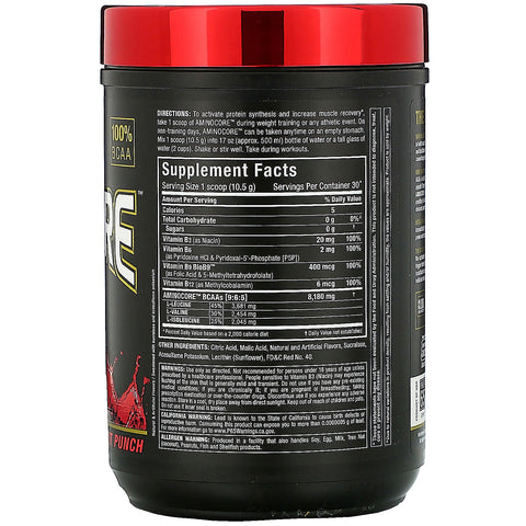 ALLMAX Nutrition, AMINOCORE BCAA, Fruit Punch, 0,69 lbs (315 g)