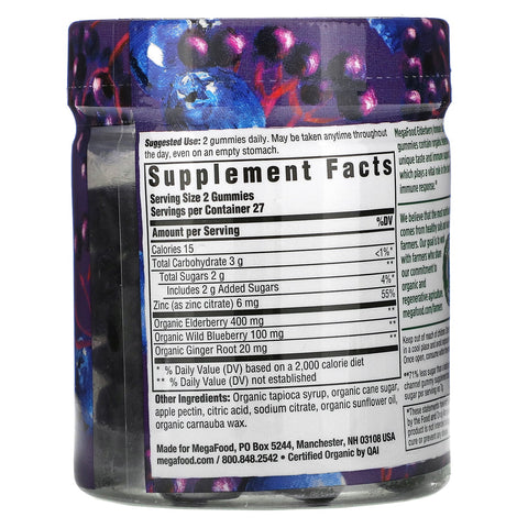 MegaFood, Hyldebær Immunstøtte, Berry, 54 Gummies