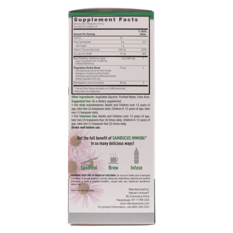 Nature's Answer, Sambucus Immune, infunderet med Echinacea & Astragalus, 12.000 mg, 8 fl oz (240 ml)