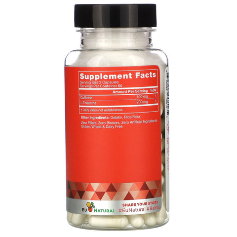 Eu Natural, ELITE, Koffein & L-Theanin, 120 kapsler