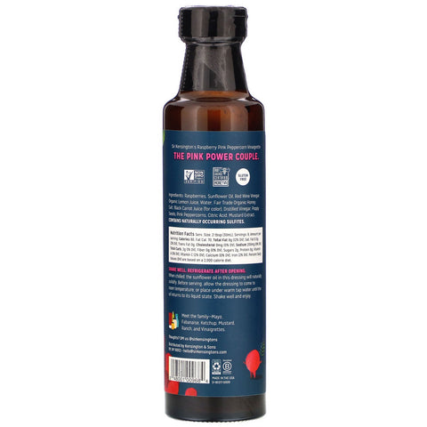 Sir Kensington's, vinagreta, pimienta rosa frambuesa, 250 ml (8,45 oz. líq.)