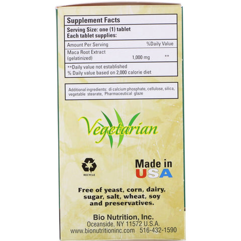 Bio Nutrition, Maca Max, 1.000 mg, 30 tabletter